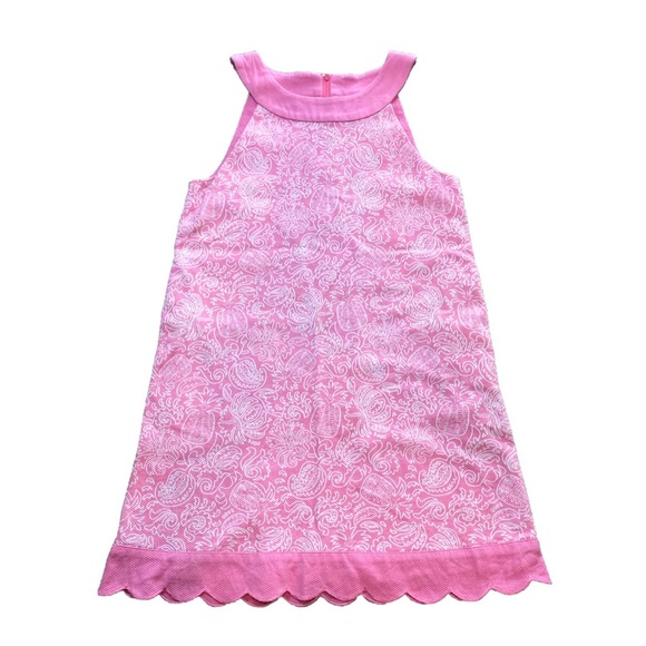 Vineyard Vines By Shep Ian Pink Pineapple Print Scalloped Hem Girls Size 10 - Picture 1 of 11